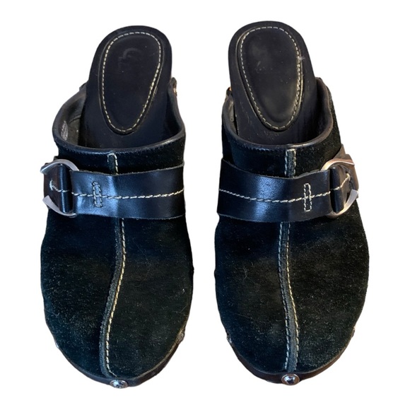 Carlos by Carlos Santana Women’s Deep Black Suede Clogs size 7M Made in Brazil - Picture 8 of 11